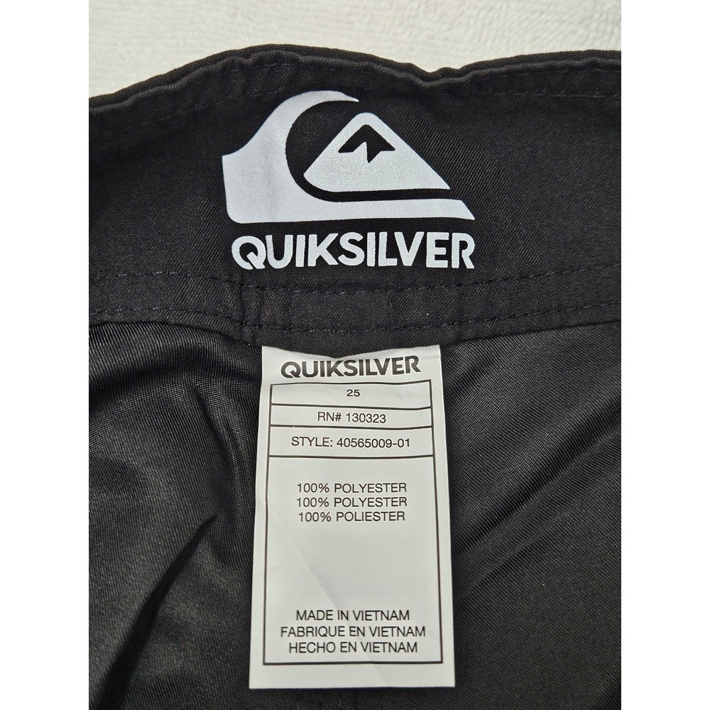 Quicksilver Board Shorts Boy's Size 25-10, Black, Pocket, No Liner, c. 2015, NWT - Picture 7 of 10